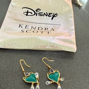 Kendra Scott Gold Earrings with Turquoise Hearts Princess Jasmine Disneyland